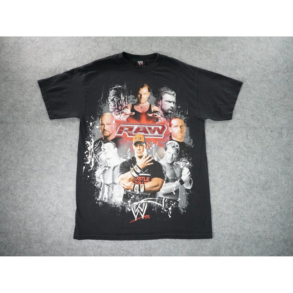 Vintage WWE Shirt Monday Night RAW Medium John Cena Jeff Hard DX Orton 2000s Y2K